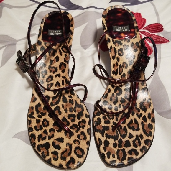 Stuart Weitzman Strappy Leopard Print Sandal - Picture 1 of 6